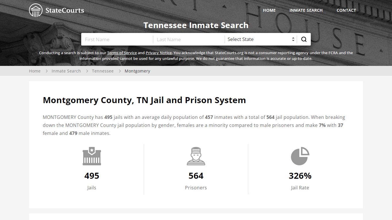 Montgomery County, TN Inmate Search - StateCourts